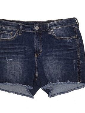 Dark Wash Denim Women’s Frayed Hem Shorts